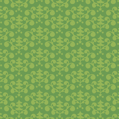 Even a Mouse Tree Damask in Green by Blend Fabrics