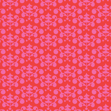 Even a Mouse Tree Damask in Red by Blend Fabrics