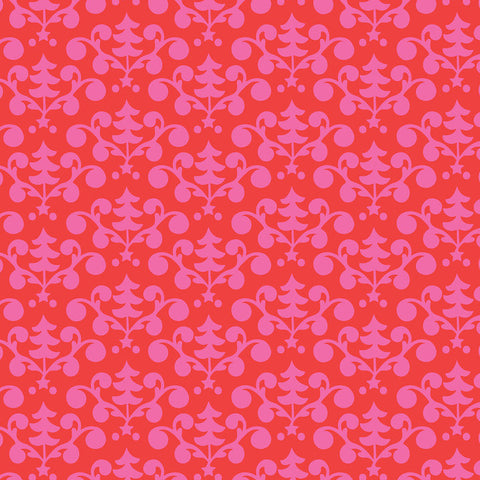 Even a Mouse Tree Damask in Red by Blend Fabrics