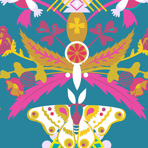 Ex Libris Bookplate in Teal by Alison Glass for Andover Fabrics