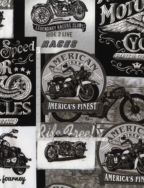Enjoy The Ride Packed Vintage Motorcycle Signs in Grey by Gail Cadden