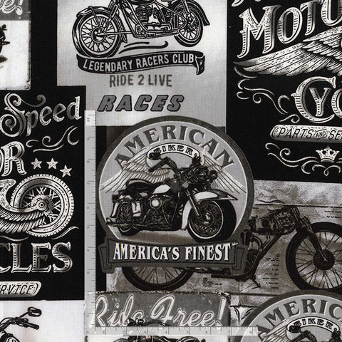 Par For The Course Packed Vintage Motorcycle Signs in Grey by Gail Cadden FUN-C8049