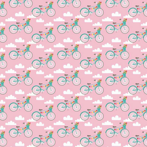 Fancy Free Fancy Bikes on Pink by Riley Blake Designs