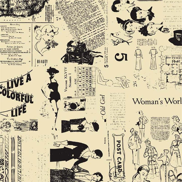 Fancy and Fabulous Fabulous Pattern in Cream by Fancy Pants Designs for Riley Blake Designs