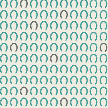 Fantasia Lucky Hoofprints in Lagoon by Art Gallery Fabrics
