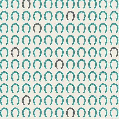 Fantasia Lucky Hoofprints in Lagoon by Art Gallery Fabrics