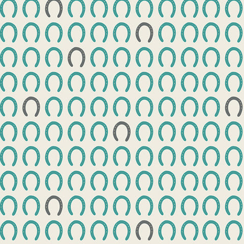 Fantasia Lucky Hoofprints in Lagoon by Art Gallery Fabrics
