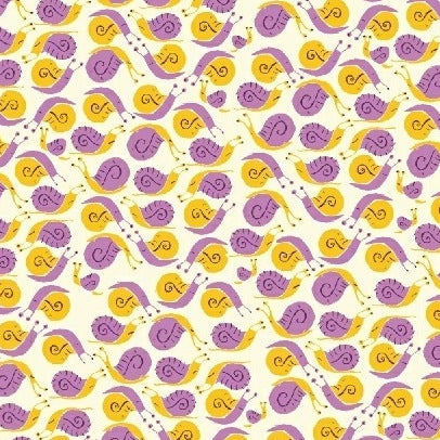Far Far Away Snails in Purple by Heather Ross for Windham Fabrics 30' x 44"