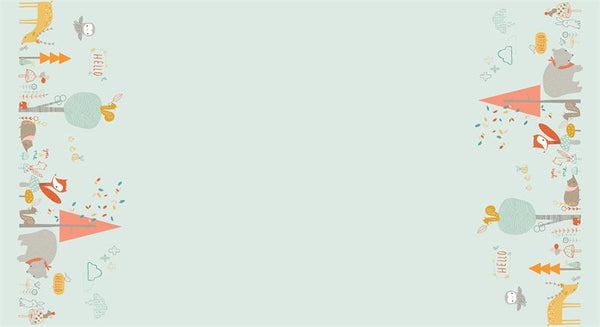 Faraway Forest Beneath the Trees in blue by Lizzy Mackay for Blend Fabrics