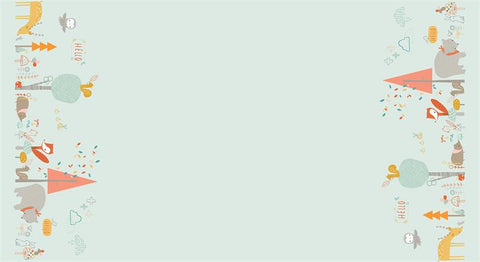 Faraway Forest Beneath the Trees in blue by Lizzy Mackay for Blend Fabrics