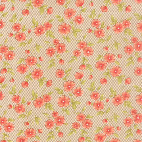 Farmhouse Gingham Bloom on Tan by Fig Tree & Co for Moda Fabrics