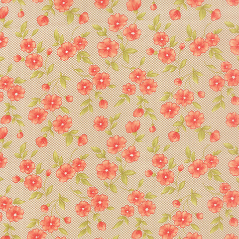Farmhouse Gingham Bloom on Tan by Fig Tree & Co for Moda Fabrics