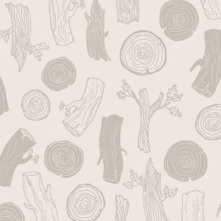 Foxtail Forest Woodcut in Tan by Dear Stella