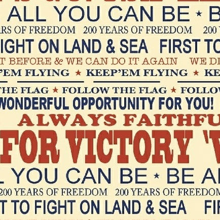 Freedom Patriotic Words on Cream by Windham Fabrics