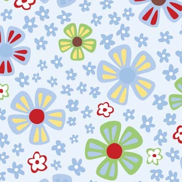 Frolic Flowers on blue by In the Beginning Fabrics