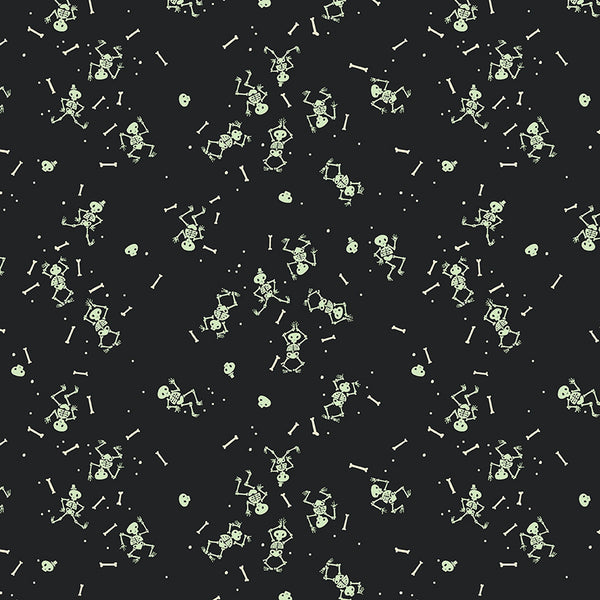 Tiny Treaters Glow in the Dark Skeletons in Charcoal by Jill Howarth GC10483-CHARCOAL