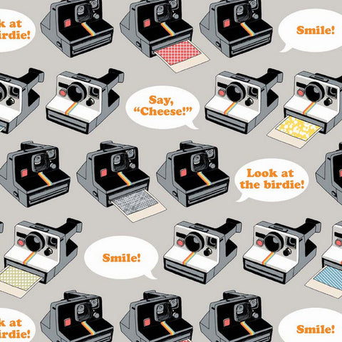 Geekly Chic 2 Polaroid on Gray by Riley Blake Designs