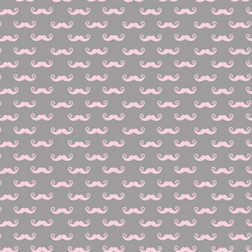 Geekly Chic Geekly Small Mustache Gray by Riley Blake Designs