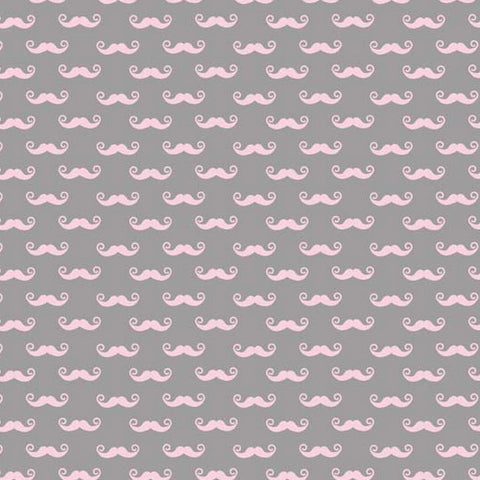 Geekly Chic Geekly Small Mustache Gray by Riley Blake Designs