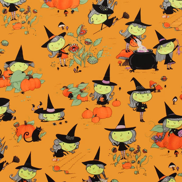 Gwendolyn Goodwitch on Orange by Alexander Henry Fabrics