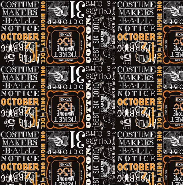 Costume Maker's Ball Ticket Text Black