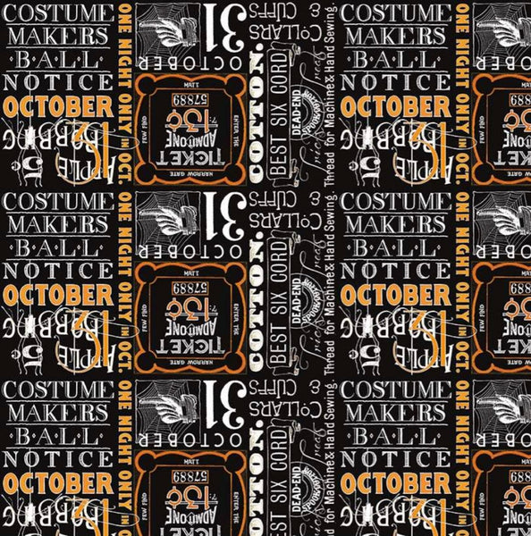 Costume Maker's Ball Ticket Text Black