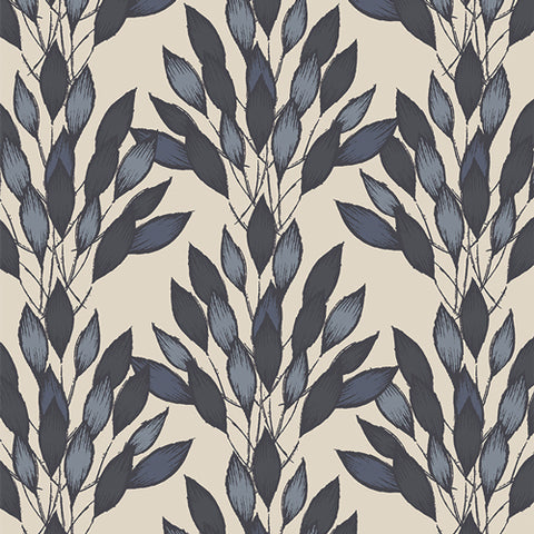 Haven Brushed Leaves in Gris by Amy Sinibaldi HAV26400