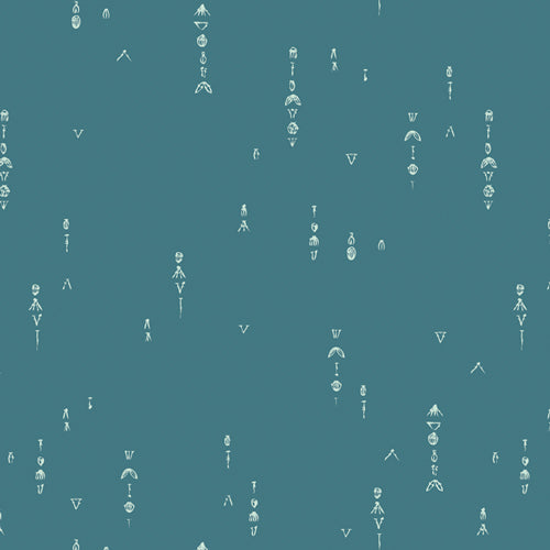 Hooked Symbols Arranged in Teal by Mathew Boudreaux HKD-22658