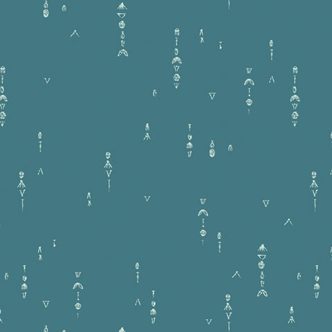 Hooked Symbols Arranged in Teal by Mathew Boudreaux HKD-22658