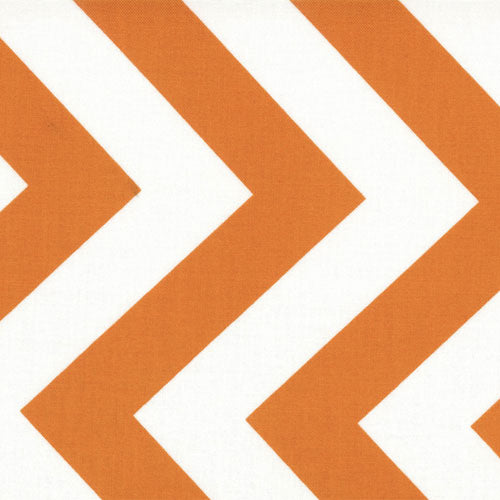 Half Moon Modern Chevron in Tangerine by Moda