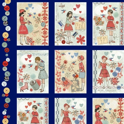 Handmade Girl Block 24" Panel by Windham Fabrics