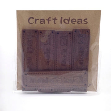 Handmade Label on Natural Wood with Sewing Machine
