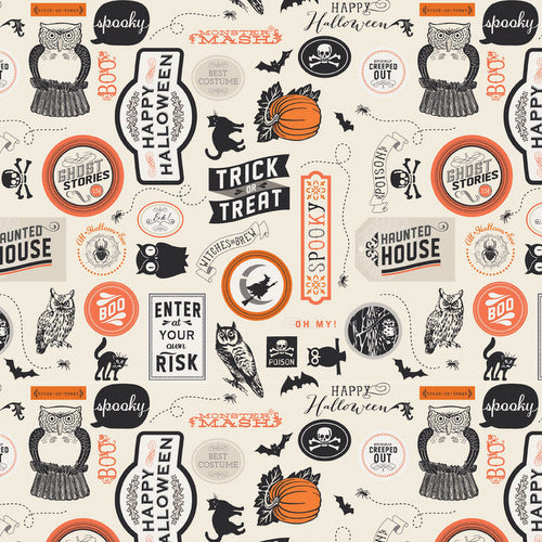 Happy Haunting Sticker on Cream by Deena Rutter for Riley Blake Designs