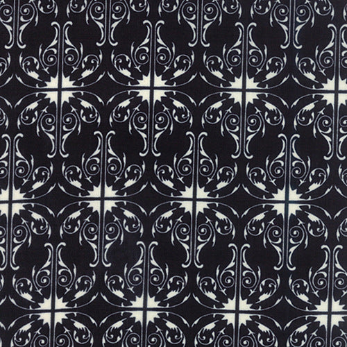 Haunted Gala Batty on Black by The Comstocks for Moda Fabrics