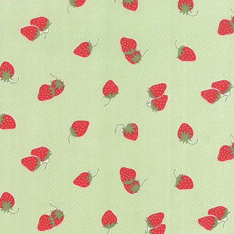 Hello Darling Floral Strawberries Cream in Light Green by Bonnie Camille for Moda Fabrics