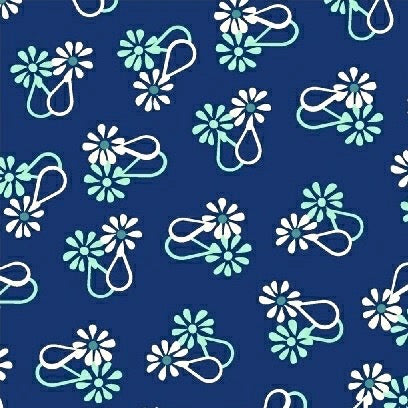 Hello Jane Loop Flower on Blue
