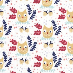 Hilltop Owls on White by Dear Stella