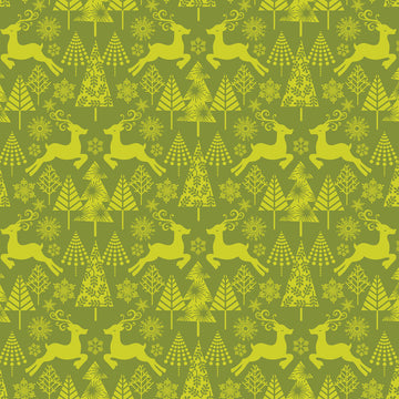 Hip Holiday Reindeer Stroll in Green by Blend Fabrics