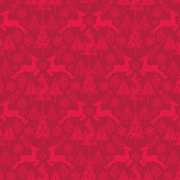 Hip Holiday Reindeer Stroll in Red by Blend Fabrics