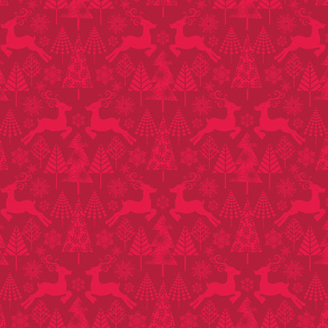 Hip Holiday Reindeer Stroll in Red by Blend Fabrics