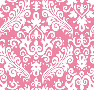 Hollywood Large Damask White on Hot Pink by Riley Blake Designs