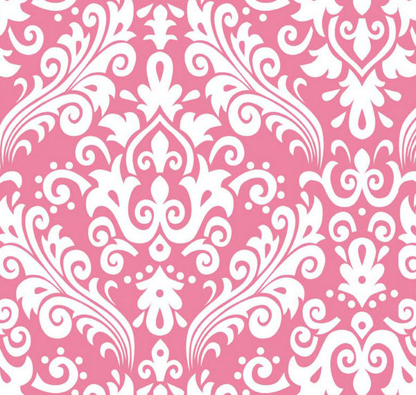 Hollywood Large Damask White on Hot Pink by Riley Blake Designs