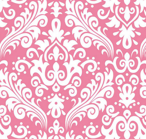 Hollywood Large Damask White on Hot Pink by Riley Blake Designs