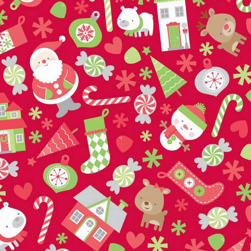 Home for the Holidays Main in Red by Riley Blake Designs