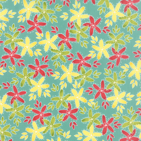 Hometown Girl Stitched Garden in Teal by Pat Sloan for Moda Fabrics