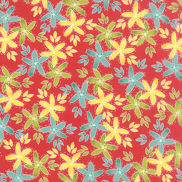 Hometown Girl Stitched Garden in Red by Pat Sloan for Moda Fabrics