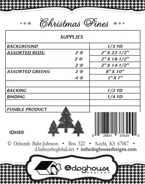 Christmas Pines Table Runner pattern by Deborah Bahr-Johnson