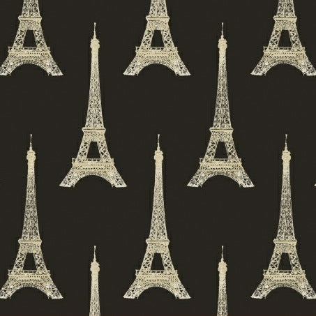 I Dream of Paris Eiffel Tower on Black by Windham Fabrics