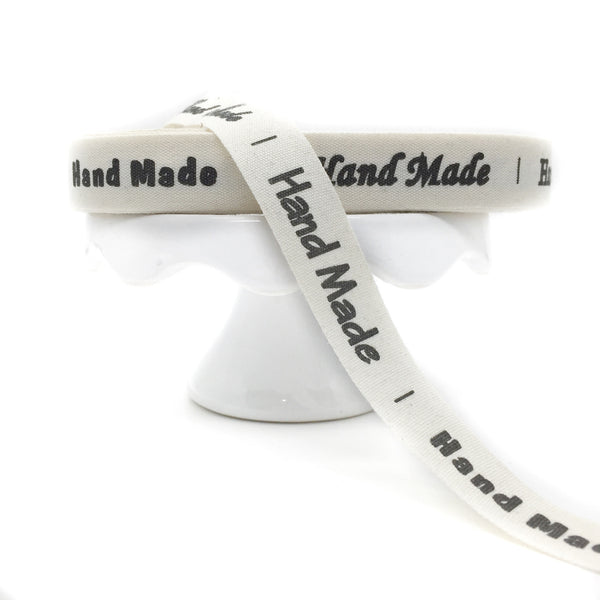 Cotton Handmade Labels in Black Script