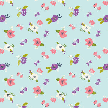 I Believe in Unicorns Flowers Aqua